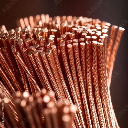 Close-up of High-Purity Copper Wire Bundle for Industrial Cable Manufacturing