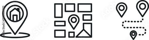 Illustration depicting various location-based service icons and concepts