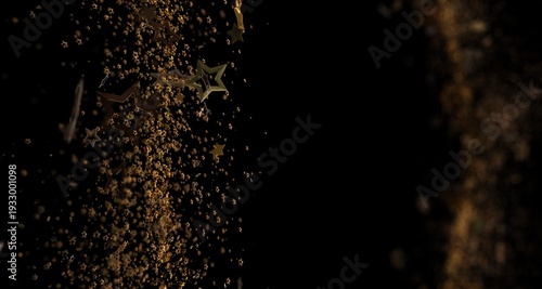 Abstract gold stars flowing...