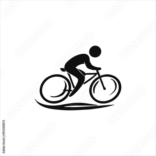 Dynamic vector illustration of a cyclist in motion, symbolizing sport and healthy living