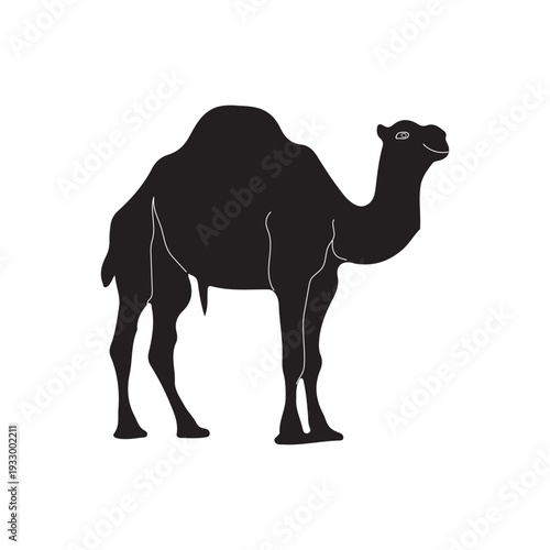 Camel Silhouette Vector Illustration Desert Animal Design.