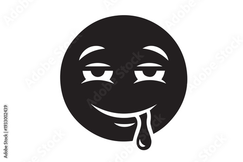 Drooling Face Emoji Icon - Hungry or Sleepy Expression Vector