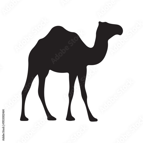 Camel Silhouette Vector Illustration Desert Animal Design.