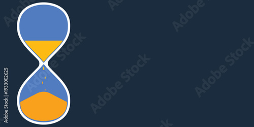 Geometric shapes background. Simple hourglass illustration. Simple time banner