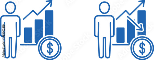 Comparison of financial growth and decline between two individuals
