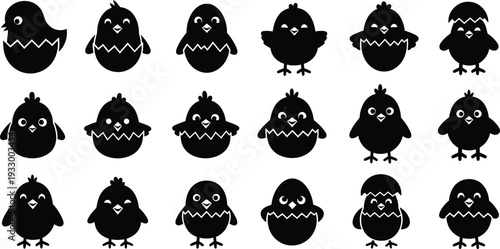 Collection of cute cartoon ghost characters with various expressions