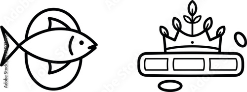 Creative illustration of a fish transforming into a server with greenery on top