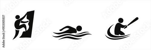 Dynamic collection of sport and activity icons reflecting human agility and recreational pursuits