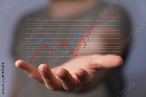Financial graph or chart fl...