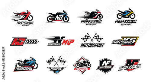 Motorcycle logos collection for racing and professional sports teams.