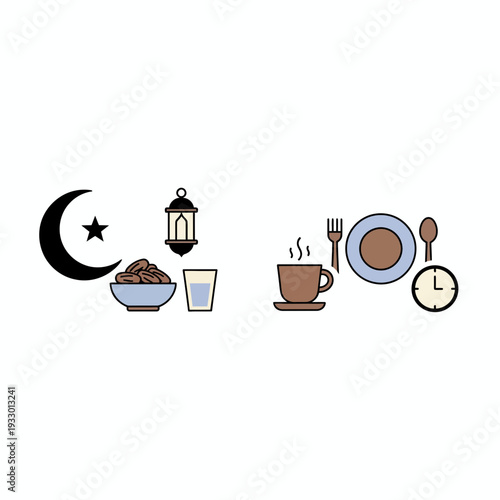 Ramadan Evening Meal and Breakfast Scenes
