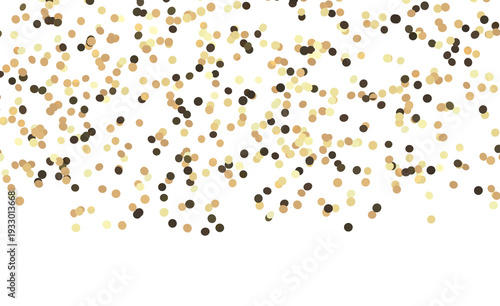 Gold confetti on white back...