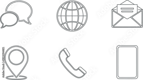 Collection of icons representing different communication and location methods