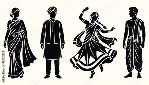 Indian Traditional Attire Silhouettes