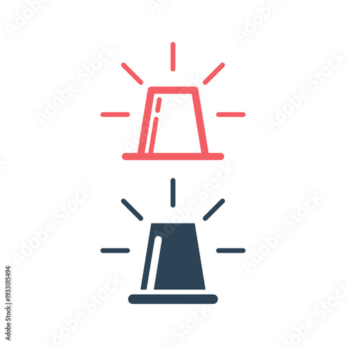 Siren icons set in trendy flat style isolated. Alarm symbol for your web site design, logo, app, UI. Vector illustration.