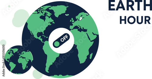Global effort for energy conservation, symbolized by a stylized world map with an 'off' switch, promoting environmental responsibility and sustainable practices for a healthier planet