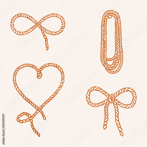 Foto Cowgirl rope set, corde bow, knot tied