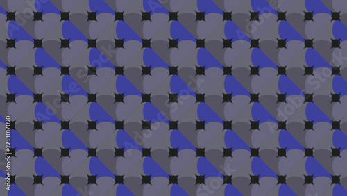 Seamless abstract blue geometric background with square tiles and 3D mosaic pattern for decorative wallpaper design