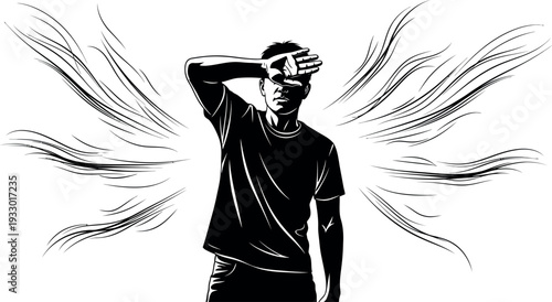 Sports silhouette of a man with dynamic wings