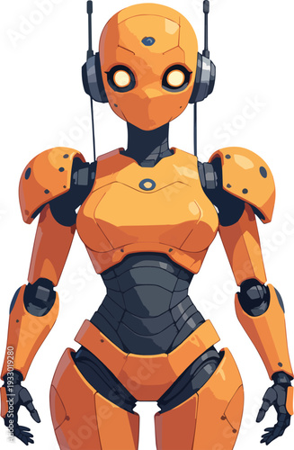 robot umanoide uomo donna che saluta stop alt vettoriale