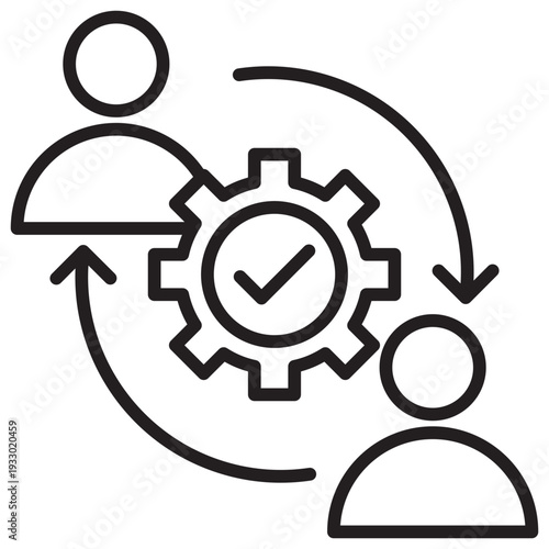 Lean Management Outline Icon
