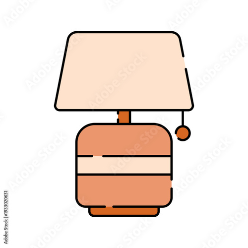 Table Lamp flat design style bedside lamp providing light ideal for bedroom decor workspace visuals and interior design assets