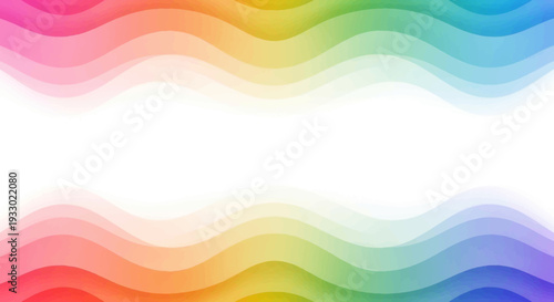 A colorful Holi Festival Day Frame with a wavy rainbow pattern on a white background, featuring a blank space for design or decoration
