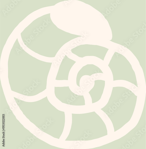 Spiral seashell hand drawn sketch