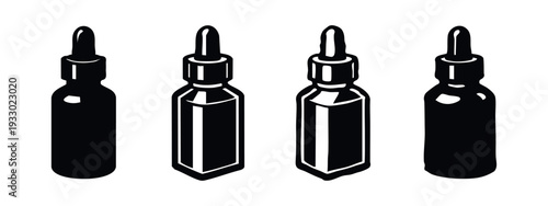 Isometric 3D Dropper Bottle Icons Set for Essential Oils, Serums and Health Products