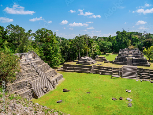 Temple of the Wooden Lintel, elevated view, Plaza A, Caracol Archaeological Site, Cayo District, Belize