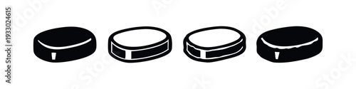 Collection of hand-drawn earbud vector symbols with interior details.