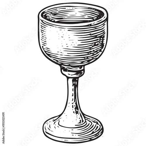 Elegant Wine Glass Lifestyle Fashion Accessory Vintage Engraved Illustration