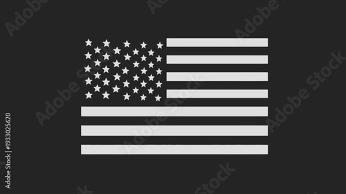 American flag icon on black background for patriotic and symbolic uses