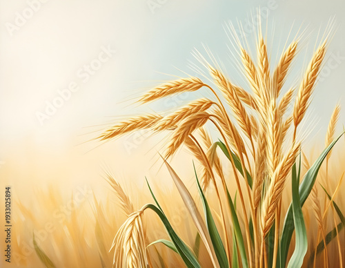 wheat, ears, grain, barley, rye, cereal, harvest, agriculture, farming, field, rural, countryside, nature, crop, plant, golden, oil, painting, artwork, art, canvas, texture, brushstroke, fineart, clas