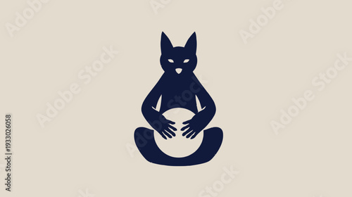 Cartoon fox embracing globe representing environmental care and global unity