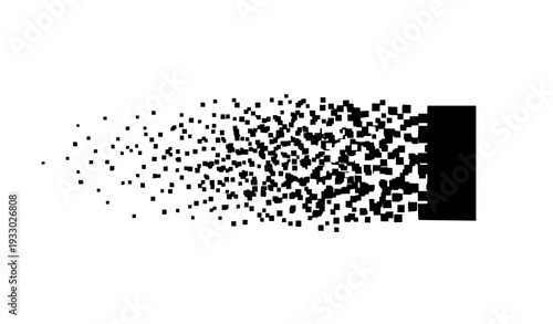 Foto Abstract Pixel Disintegration Effect Vector Background with Digital Data Fragmen