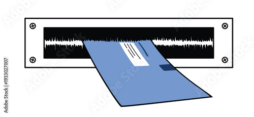 Cartoon Dutch tax letter. tax envelope on the doormat. Official letter in blue envelope of the Dutch tax authorities (Dutch: Belastingdienst). The Hague, Holland administration concept or VAT return