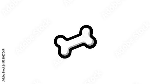 Simple black and white outline bone icon illustration on a clean white background, ideal for pet care, animal food, or veterinary designs.