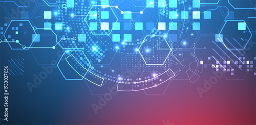 Abstract background. Scientific and technological concept with the use of technical elements formed in the shape of a circle. Vector