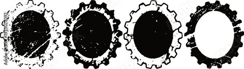 worn vintage bottle caps with textured distressed surfaces isolated on white background