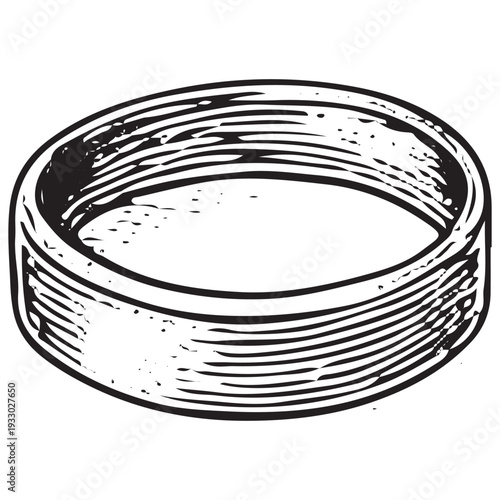 Minimal Bangle Bracelet Jewelry Fashion Accessory Hand Drawn Engraving