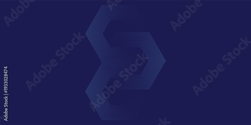 Dark blue background with hexagon geometric lines pattern. Abstract shiny hexagon lines. Futuristic technology concept,eps.10