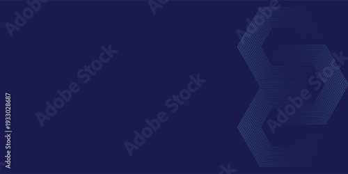 Dark blue background with hexagon geometric lines pattern. Abstract shiny hexagon lines. Futuristic technology concept,eps.10