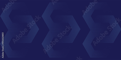 Dark blue background with hexagon geometric lines pattern. Abstract shiny hexagon lines. Futuristic technology concept,eps.10