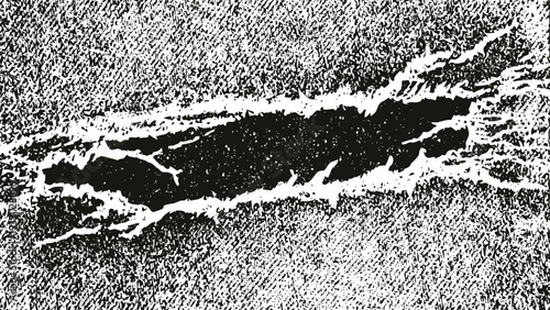 Abstract black and white textured pattern with organic flowing shapes and rough granular surfaces