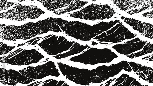Black and white abstract grunge texture distressed cracked pattern with rough worn paint and scratched overlay