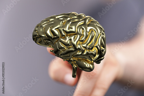 Close-up of a golden brain ...