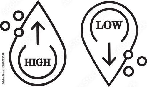 Low and high cholesterol icon vector .cholesterol icon with Low and high