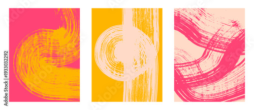 Set of abstract backgrounds. Colorful brush strokes, patterns, posters, cover.
