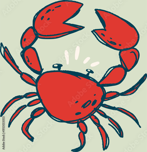 Red crab Italian food design
